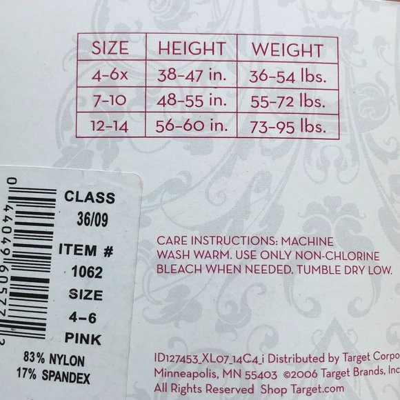 Set of 2 Girls' Footless Tights Black and Pink (NEW) - Picture 6 of 6